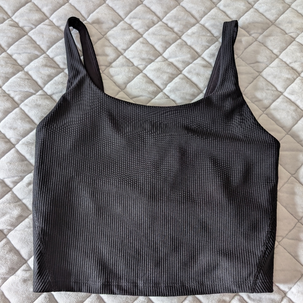LIKE NEW Old Navy, Light Support PowerSoft Rib Longline Bra, Black, Size medium